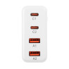 USB GaN mrežni punjač 100W Quick Charge 3.0 Power Delivery 2x USB-C 2x USB-A bijeli brzi Delta Power CHAR-E696-100W-GAN