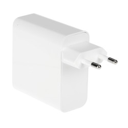 USB GaN 100W vægoplader Quick Charge 3.0 Power Delivery 2x USB-C 2x USB-A hvid hurtig Delta Power CHAR-E696-100W-GAN