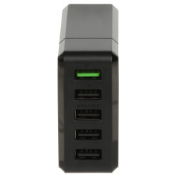 Шматпартовая сеткавая зарадная прылада USB 5 партоў Хуткая зарадка QC 3.0 Настольны блок сілкавання Тэлефон Планшэт Green Cell C