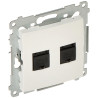 컴퓨터용 이중 단자함 2x RJ45 UTP 카테고리 6 매립형 화이트 LAN 네트워크 인터넷 설치 부속품 KONTAKT Simon D62.01/11-SIMON54