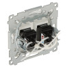 Двоен компютърен краен контакт 2x RJ45 UTP кат. 6 за вграждане бял LAN мрежа интернет инсталация аксесоари KONTAKT Simon D62.01/