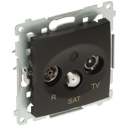Antennen-Enddose R-TV-SAT Unterputz Schwarz Matt Elektroinstallationsmaterial KONTAKT Simon DASK.01/49-SIMON54