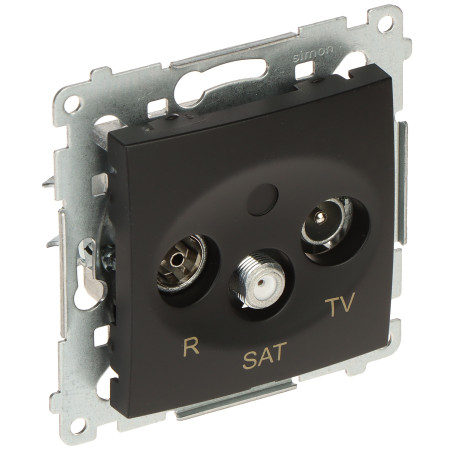 Antennen-Enddose R-TV-SAT Unterputz Schwarz Matt Elektroinstallationsmaterial KONTAKT Simon DASK.01/49-SIMON54