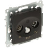 R-TV-SAT End Antenna Socket Flush Mounted Matte Black Electrical Equipment KONTAKT Simon DASK.01/49-SIMON54