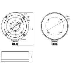Suport de sostre caixa de muntatge per a càmeres tipus turret negre alumini caixa de connexions CCTV Hikvision DS-1280ZJ-S(BLACK