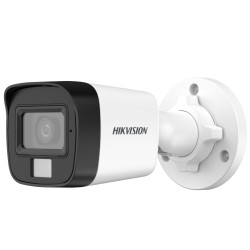Câmera 4 em 1 AHD CVI TVI PAL 1080p Smart Hybrid Light IR 25m LED 20m Microfone IP67 Hikvision DS-2CE16D0T-LPFS(2.8MM)