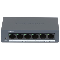 4ポート PoEスイッチ 10/100 Mbps + 2ポート Uplink RJ45 LAN CCTV IP ネットワークイーサネットハブ Hikvision DS-XS0106-P
