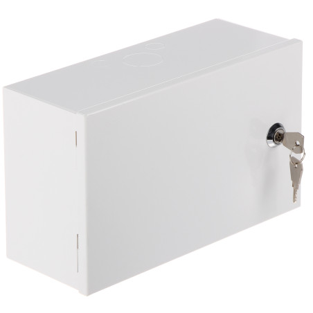 白色表面安装金属外壳带木制安装板CCTV报警电信安装盒 STALFLEX E-MB-TPR1-MP-W