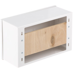 白色表面安装金属外壳带木制安装板CCTV报警电信安装盒 STALFLEX E-MB-TPR1-MP-W