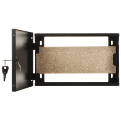 Paviršinis metalinis korpusas su medine montavimo plokšte juodas RAL9005 240x150x50mm STALFLEX E-MB-TPR1M-MP-B