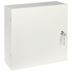 Surface mounted metal enclosure with wooden mounting plate indoor installation box white steel CCTV STALFLEX E-MB-TPR3-MP-W