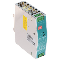 Industriële DIN-rail schakelende voeding 24V DC 3.2A 75W gestabiliseerd MEAN WELL EDR-75-24