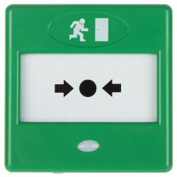 Bouton d'ouverture d'urgence évacuation réarmable vert IP44 NO/NC pour systèmes de contrôle d'accès CQR FP3/GR/DP