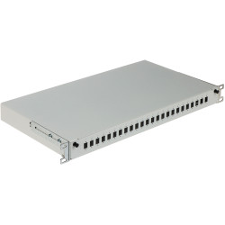 Валаконна-аптычная размеркавальная панэль 19 цаляў 1U 24 парты SC Simplex LC Duplex высоўная скрыня арганайзер кабеляў шэрая STA