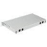Fiberoptisk patchpanel 19 tum 1U 24 portar SC Simplex LC Duplex utdragbar låda kabelorganisator grå STALFLEX FSP-19-1U-24S-SC-G