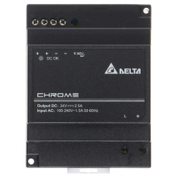 DIN Rail Switching Power Supply 24V 2.5A 60W voltage adjustment TS35 mount Delta Electronics DRC-24V60W-1AZ