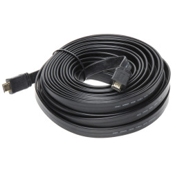 Fladt HDMI 1.4 kabel 4K UHD 30Hz forgyldte stik fleksibelt 15m Delta Multimedia HDMI-15-FL