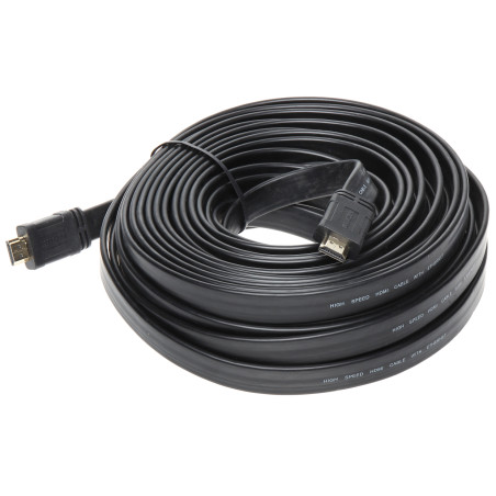 Кабель HDMI 1.4 Плоскі 4K UHD 30Hz Пазалочаныя штэкеры Гнуткі 15м Delta Multimedia HDMI-15-FL
