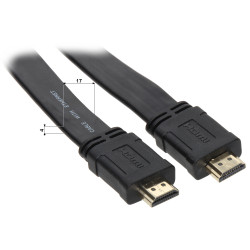 Кабель HDMI 1.4 Плоскі 4K UHD 30Hz Пазалочаныя штэкеры Гнуткі 15м Delta Multimedia HDMI-15-FL