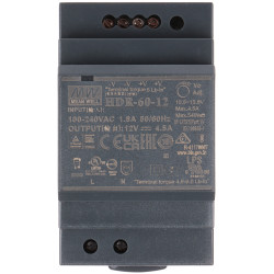 Імпульсны блок сілкавання на DIN-рэйку 12V DC 4.5A 54W Ультратонкі эфектыўны стабілізаваны для размеркавальных шаф MEAN WELL HDR