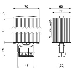 Chauffage semi-conducteur pour armoires électriques RACK DIN PTC 150W radiateur à convection en aluminium Delta HG-140-150W