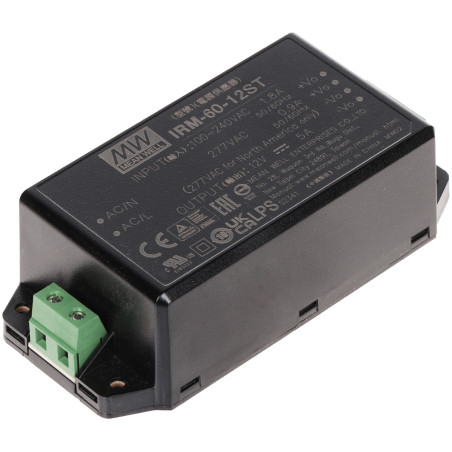 12V 5A 60W Modular Switching Power Supply AC DC Built-in Stabilized Efficient MEAN WELL IRM-60-12ST