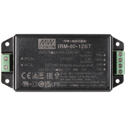 Alimentation à découpage modulaire 12V 5A 60W AC/DC encastrable stabilisée performante MEAN WELL IRM-60-12ST