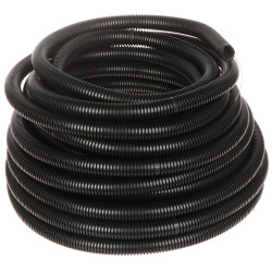 Tub corrugat amb guia 25mm 750N UV negre 25m protector de cables PVC flexible per a instal·lacions Delta KRK-25P-UV/25M