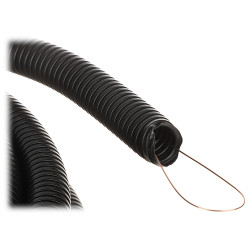 Aallotettu suojaputki vetolangalla 25mm 750N UV musta 25m PVC joustava asennusputki Delta KRK-25P-UV/25M