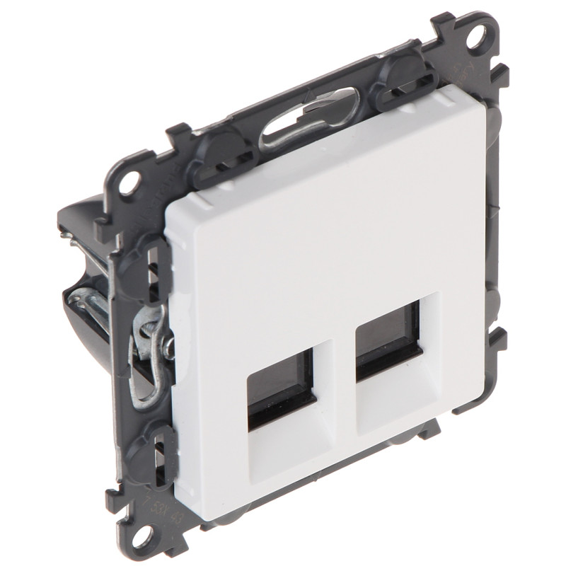 RJ-45 Doppel-Enddose Kat. 6 UTP Unterputz Weiß Netzwerk LAN Ethernet Valena Life LEGRAND LE-753143