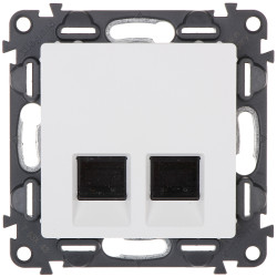 RJ-45 Doppel-Enddose Kat. 6 UTP Unterputz Weiß Netzwerk LAN Ethernet Valena Life LEGRAND LE-753143