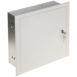 Flush-mounted steel enclosure with flange white mounting box for CCTV alarm and telecommunications electronics STALFLEX MB-OMP3