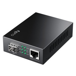 Gigabit Ethernet RJ45 til SFP mediekonverter med 30W PoE+ strømforsyning CUDY MC220P