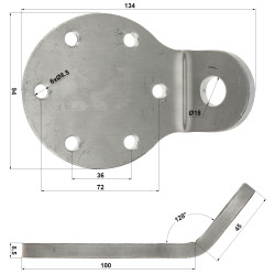 Guler pentru ancoraje catarg zabrelit din aluminiu accesoriu de montaj pentru stabilizarea structurii DELTA MK-1.5/KOL