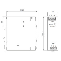 Импулсно захранване за DIN шина 12V 10A 120W стабилизирано индустриално Mean Well MEAN WELL NDR-120-12