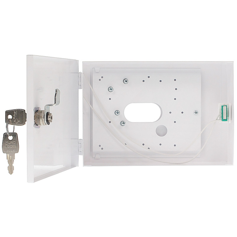 Boîtier métallique pour claviers d'alarme Satel CA-5 CA-6 CA-10 INT-KLCDS blanc verrouillable PULSAR OBU-M-LCD-S