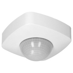 Kattoasennettava PIR-liike- ja läsnäolotunnistin 360 astetta 20m kantama IP20 LED 2000W pinta-asennus valkoinen ORNO OR-CR-224