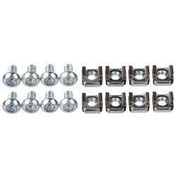 Fiksna polica za 19-palčno RACK omaro globine 250mm štiritočkovna montaža črna komplet 2 kosa Signal P19F/250*P2