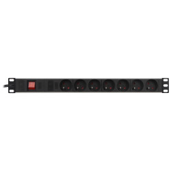 Multiprise pour armoire RACK 19 pouces 7 prises 230V 16A 1U PDU avec interrupteur Delta PD-7/RACK