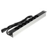 Strømskinne til 19 tommer Rack-skab 1U 7 stik IEC C14 PDU 16A 230V sort solid strømfordeling Delta PD-7/RACK/IEC