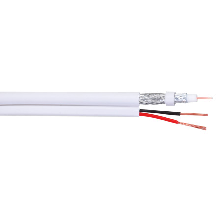 Ομοαξονικό καλώδιο RG59 με τροφοδοσία 2x0.75mm2 λευκό 100m για παρακολούθηση CCTV DAHUA PFM941I-RG59N/21-100-WHITE