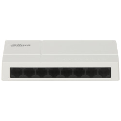 8-партовы гігабітны камутатар 10/100/1000 Мбіт/с RJ45 настольны пластыкавы корпус Plug and Play энергазберагальны DAHUA PFS3008-