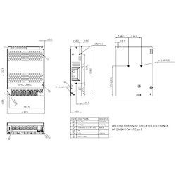 Modulær strømforsyning 12V 8.5A 102W for CCTV LED profesjonell montering Delta Electronics PMT-12V100W2BA
