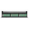 แพทช์พาเนล 24 พอร์ต RJ45 UTP Cat.5e 1U 19 นิ้ว สีดำ สำหรับจัดระเบียบสายเคเบิลเครือข่าย Delta Network PP-24/RJ/C