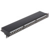 RJ-45 パッチパネル 24ポート FTP カテゴリ6 RACK 19インチ 1U シールド付き ブラック プロフェッショナルLANネットワークパッチパネル Delta PP-24/RJ6-C/FTP-S