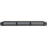RJ-45 Patch Panel 24 Ports FTP Cat.6 RACK 19 inch 1U Shielded Black Professional Network Patch Panel Delta PP-24/RJ6-C/FTP-S