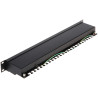 Patch Panel RJ-45 24 Ports FTP Kat.6 RACK 19 Zoll 1U Geschirmt Schwarz Professionelles LAN Netzwerk Patchpanel Delta PP-24/RJ6-C