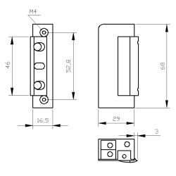 Symmetrical electric strike with memory for doors and gates adjustable latch 10V AC/DC durable lock bolt Delta R5-12.50
