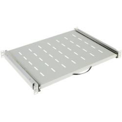 19 inch 1U rack sliding shelf 350mm depth grey adjustable universal steel STALFLEX RSR19-1U-350G
