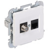 Presa terminale antenna tipo F e computer RJ45 Cat.5e da incasso bianca serie Santra Elektro-Plast Nasielsk SANTRA/4190-10/EPN